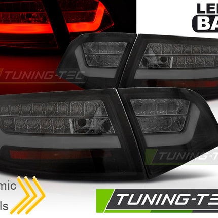 Audi A6 2008-2011 Berlina Fanali Posteriori Led Bar Neri Fumé Seq