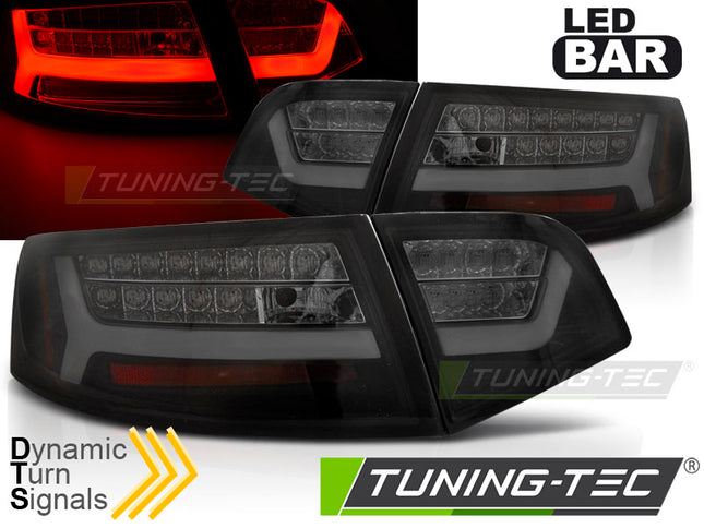 Audi A6 2008-2011 Berlina Fanali Posteriori Led Bar Neri Fumé Seq