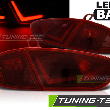 Seat Leon 2009-2012 Fanali Posteriori Led Bar Rosso Fumé