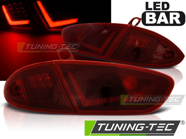 Seat Leon 2009-2012 Fanali Posteriori Led Bar Rosso Fumé