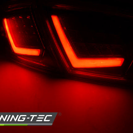 Seat Leon 2009-2012 Fanali Posteriori Led Bar Rosso Fumé