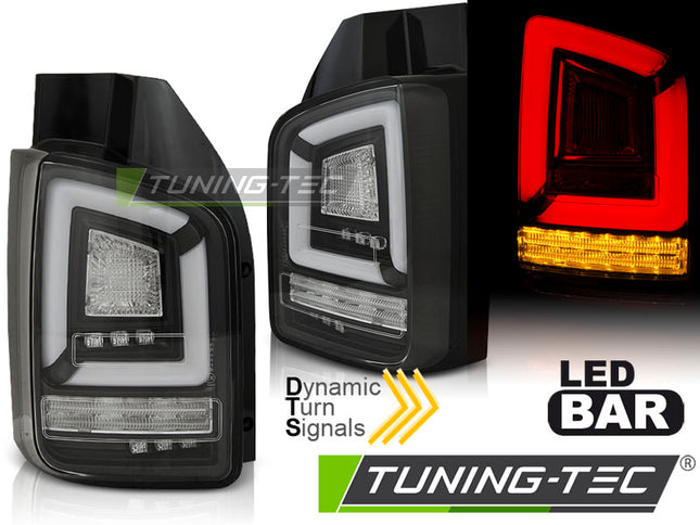 Vw T6 2015-2019 Tr Fanali Posteriori Led Bar Neri Sequenziali