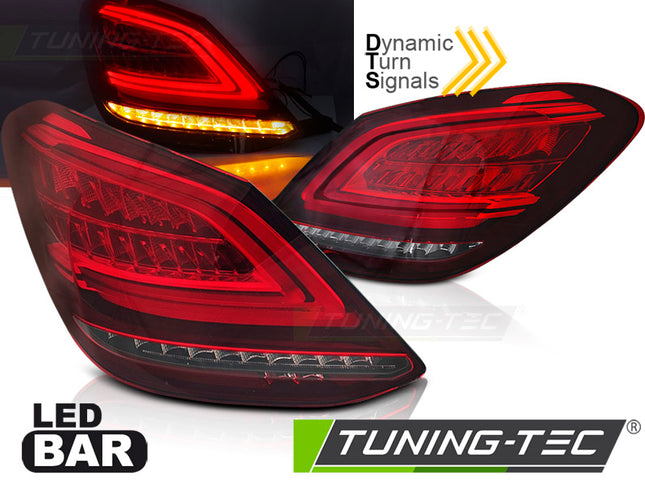 Mercedes W205 2014-2018 Classe C Fanali Posteriori Led Bar Rosso Seq