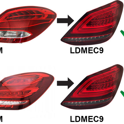 Mercedes W205 2014-2018 Classe C Fanali Posteriori Led Bar Rosso Seq