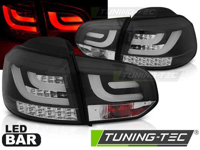 Vw Golf 6 2008-2012 Fanali Posteriori Led Bar Neri