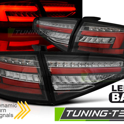 Audi A4 B8 2012-2015 Berlina Fanali Posteriori Led Bar Neri Seq Oem