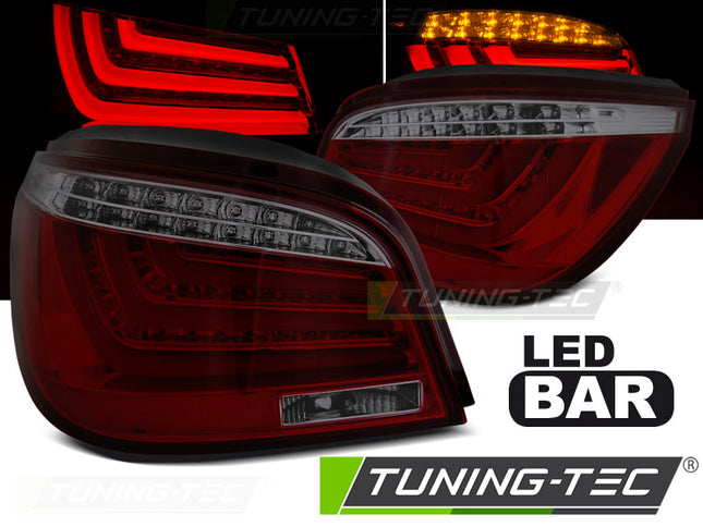 Bmw E60 Lci 2007-2010 Fanali Posteriori Led Bar Rosso Fumé