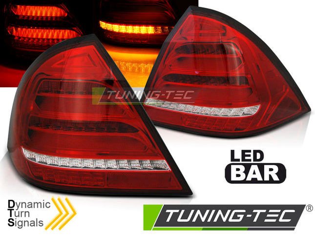 Mercedes W203 2000-2004 Berlina Fanali Posteriori Led Bar Rosso Seq
