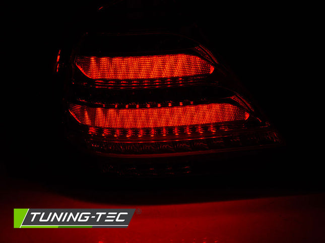 Mercedes W203 2000-2004 Berlina Fanali Posteriori Led Bar Rosso Fumé Seq