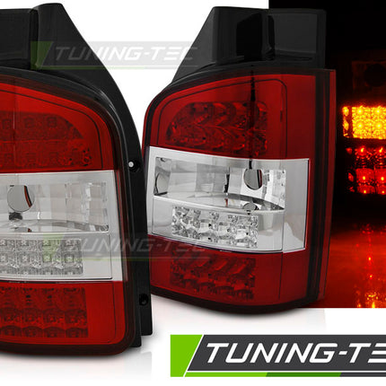 VW T5 2010-2015 Transporter Fanali Posteriori LED Rosso Bianco