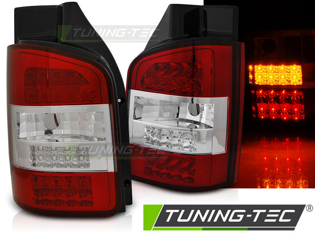 VW T5 2010-2015 Transporter Fanali Posteriori LED Rosso Bianco