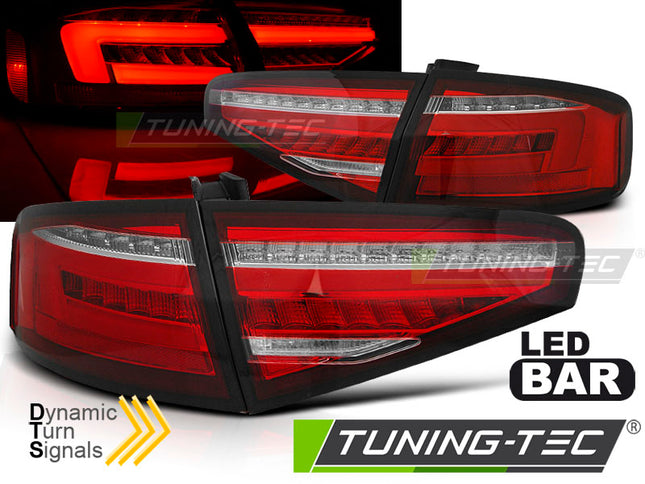 Audi A4 B8 2012-2015 Berlina Fanali Posteriori Led Bar Rosso Bianco Seq