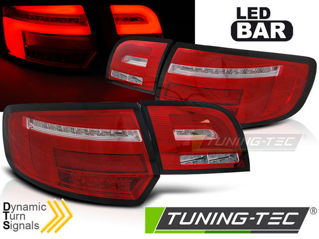 Audi A3 8P 5D 2003-2008 Fanali Posteriori Led Bar Rosso Bianco Seq