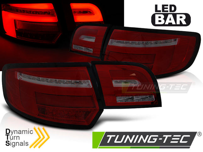 Audi A3 8P 5D 2003-2008 Fanali Posteriori Led Bar Rosso Fumé Seq