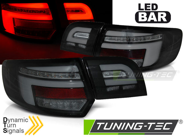 Audi A3 8P 5D 2003-2008 Fanali Posteriori Led Bar Neri Sequenziali