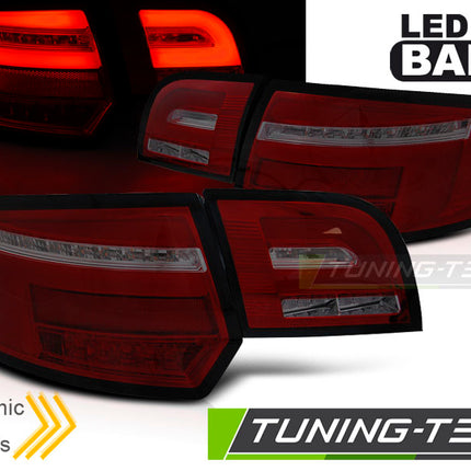 Audi A3 8P 5D 2008-2012 Fanali Posteriori Led Bar Rosso Fumé Seq