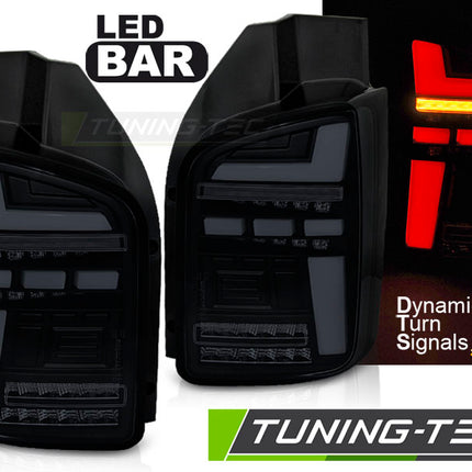 Vw T5 2010-2015 Fanali Posteriori Led Bar Neri Fumé Sequenziali