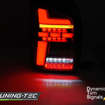 Vw T5 2010-2015 Fanali Posteriori Led Bar Neri Fumé Sequenziali