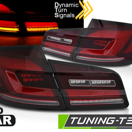 Bmw F10 2010-2016 Fanali Posteriori Led Bar Seq Rosso Fumé