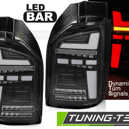 Vw T6 T6.1 2015-2021 Fanali Posteriori Led Bar Neri Seq Oem Led