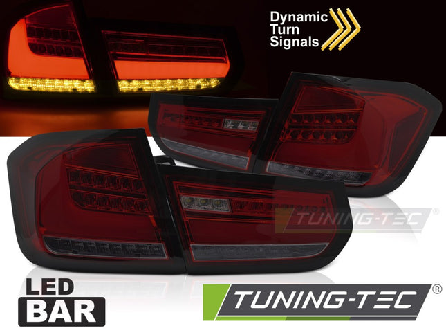BMW F30 2011-2015 Fanali Posteriori LED BAR Rosso Fumé Sequenziali