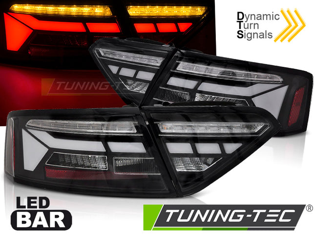 Audi A5 2011-2016 Fanali Posteriori Led Bar Neri Sequenziali