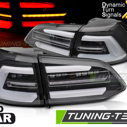 Vw Golf 7 2013-2017 Sw Fanali Posteriori Led Neri Seq