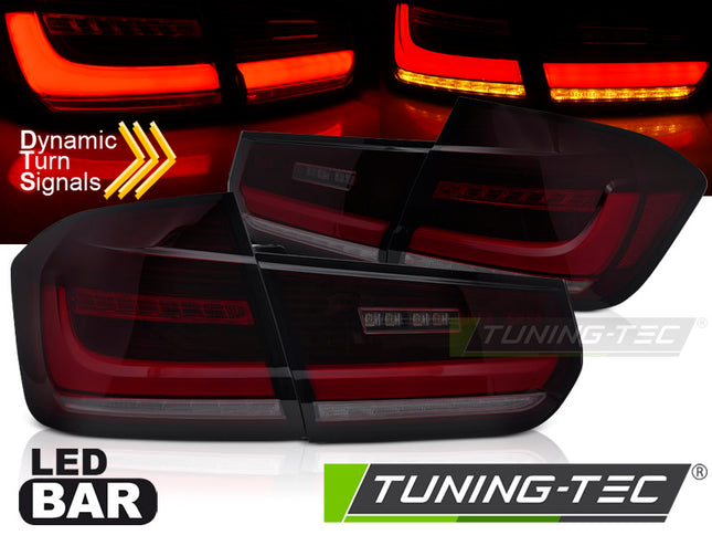 BMW F30 2011-2015 Fanali Posteriori LED BAR Rosso Fumé Sequenziali
