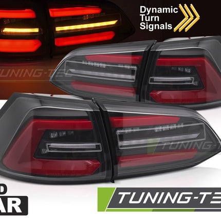 Vw Golf 7 2013-2017 Sw Fanali Posteriori Led Neri Con Sequenziali Rossi