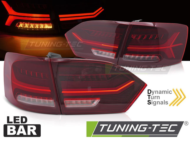 Vw Jetta Vi 2011-2014 Fanali Posteriori Led Bar Rosso Bianco