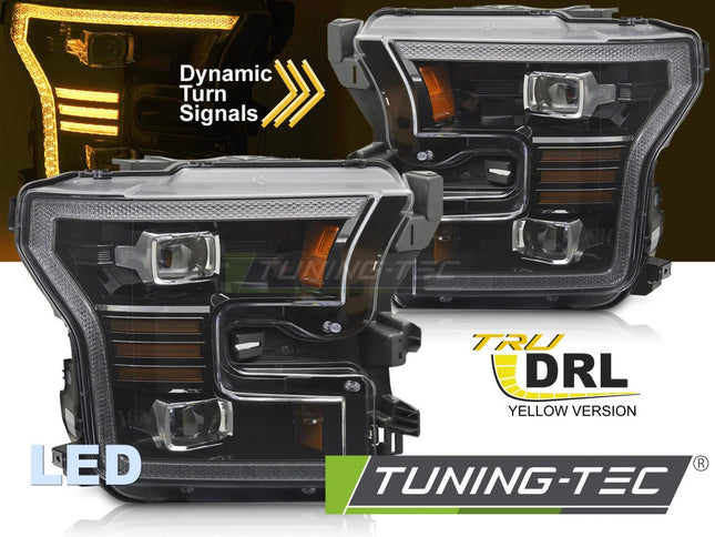 FORD F150 MK13 2014-2017 Fari Anteriori Full LED Nero