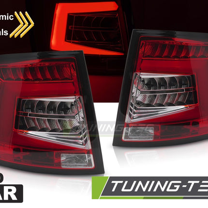 Skoda Octavia III 2012-2020 Sw Fanali Posteriori Led Bar Rosso Bianco