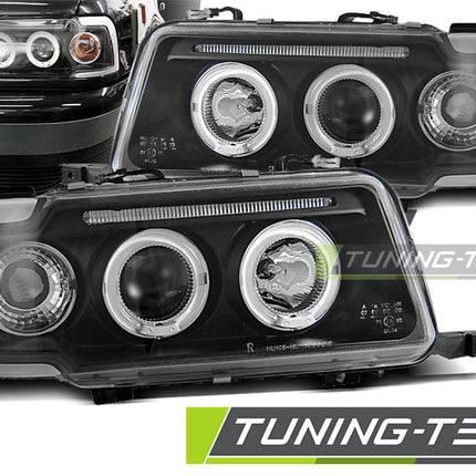 Audi 80 B4 1991-1996 Fari Anteriori Neri Angel Eyes