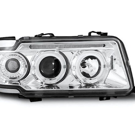 Coppia Fari Anteriori Audi 80 1991–1996 con Luci Angel Eyes