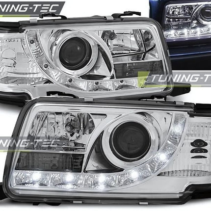 Audi 80 B4 1991-1996 Fari Anteriori LED Daylight Cromato