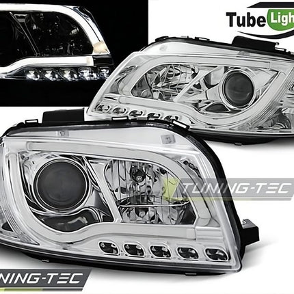 Audi A3 8P 2003-2008 Fari Anteriori LED Lightube Cromati