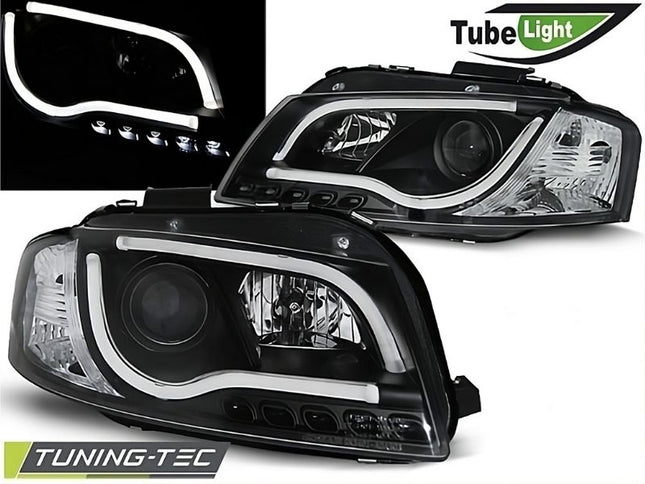 Audi A3 8P 2003-2008 Fari Anteriori LED Lightube Nero