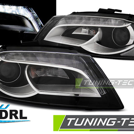 Audi A3 8P 2008-2012 Fari Anteriori LED DRL Lenticolari Nero