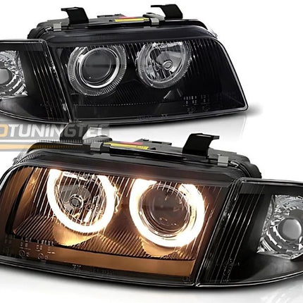 Fari anteriori Angel Eyes gialli Audi A4 B5 1994-1998
