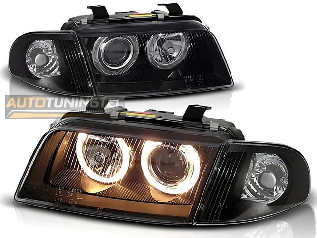 Fari anteriori Angel Eyes gialli Audi A4 B5 1994-1998