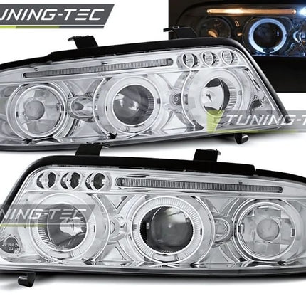 AUDI A4 B5 1999-2001 Fari Anteriori Angel Eyes Cromati