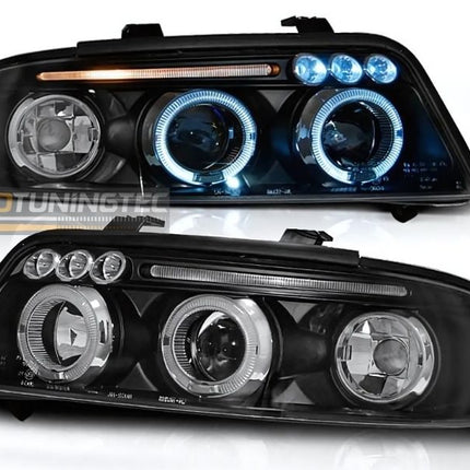 AUDI A4 B5 1999-2001 Fari Anteriori Angel Eyes Neri
