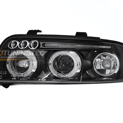 AUDI A4 B5 1999-2001 Fari Anteriori Angel Eyes Neri