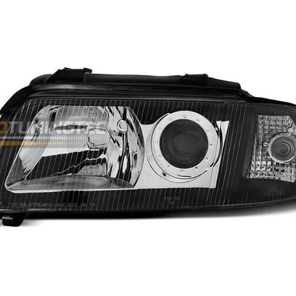 Fari anteriori Audi A4 B5 omologati ECE, look sportivo nero