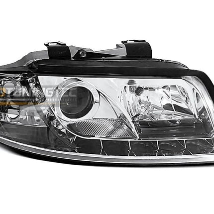Fari anteriori cromati con LED per Audi A4 B6: effetto sportivo