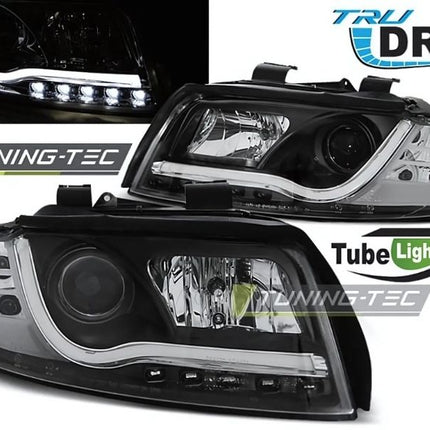 Audi A4 B6 2000-2004 Fari Anteriori LED Lightube DRL Nero