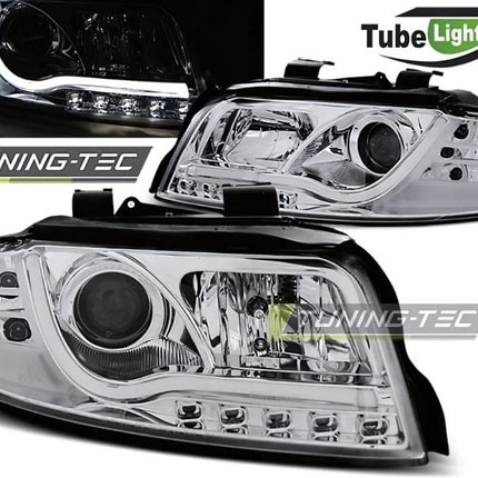 Audi A4 B6 8E 2000-2004 Fari Anteriori LED Lightube Cromati