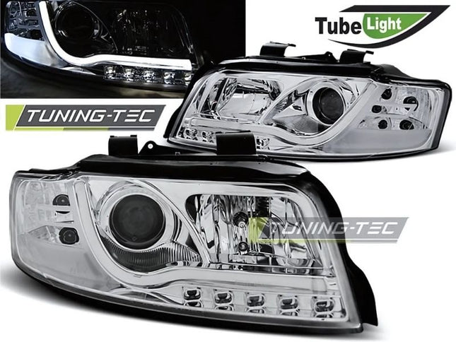 Audi A4 B6 8E 2000-2004 Fari Anteriori LED Lightube Cromati