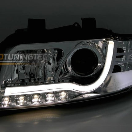 Fari anteriori LED Cromati Audi A4 B6 stile sportivo 