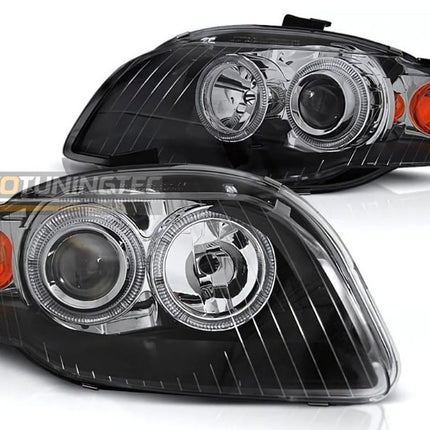 Trasforma la tua Audi A4 B7 con fari anteriori Angel Eyes gialli omologati